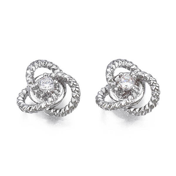 Brass Micro Pave Cubic Zirconia Cabochons