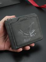 Men's Vintage Eagle Embossed Short Wallet, Business Multi Card Slot Wallet, Casual Trendy Wallet for Work & Daily Use