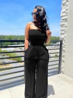 Women's Solid Color Tube Jumpsuit, Casual Fashion Jumpsuit for Daily Wear, Ladies Sleeveless Clothes for All Seasons
