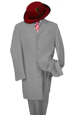 Grey Zoot Suit for Men - 2PC Classic Long Fashion Ensemble