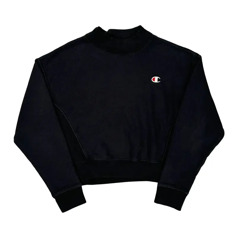 Champion Logo Champion Sweatshirt - Small Navy Cotton Blend