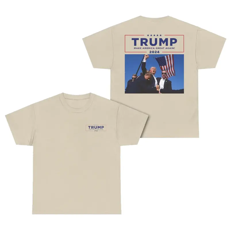 Trump Rally Shooter Unisex Tshirt, 2 Sided American Funny Graphic Tee Shirt 2024 Elections, Classic Casual Top Streetwear Sho...