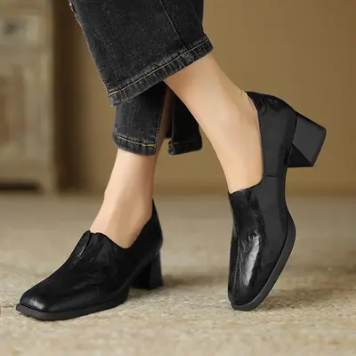 CHIKO Mayra Square Toe Block Heels Pumps Shoes