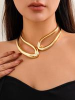 Women's Punk Aesthetic Style Chunky Stylish Choker Necklace, Fashion Striking Maximalist Jewelry for Party, Daily Clothing De...