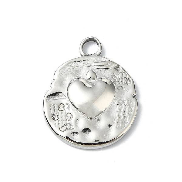 304 Stainless Steel Rhinestone Pendants