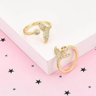 Brass Micro Pave Clear Cubic Zirconia Cuff Rings for Women