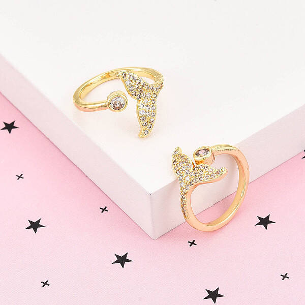 Brass Micro Pave Clear Cubic Zirconia Cuff Rings for Women