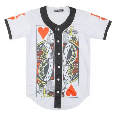 King Of Hearts Baseball Mens Jersey White M