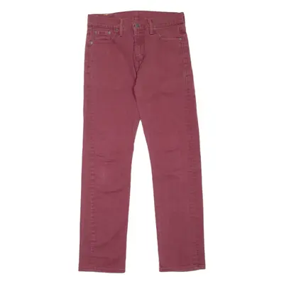 LEVI'S 513 Jeans Mens Maroon Slim Straight W30 L32