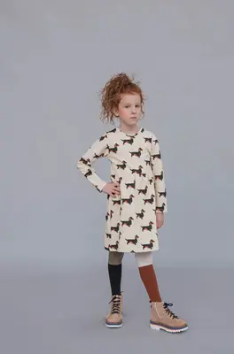 Girls long sleeve dress - Dachshund | Size: 6-8 years