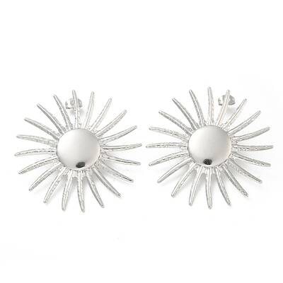 304 Stainless Steel Flower Stud Earrings for Women