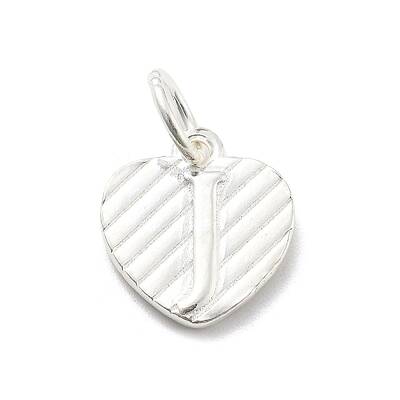 925 Sterling Silver Heart with Capital Letter Charms