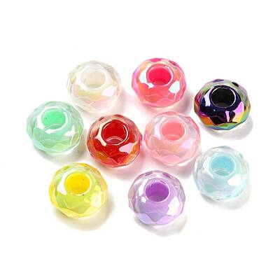 UV Plating Rainbow Iridescent Acrylic European Beads