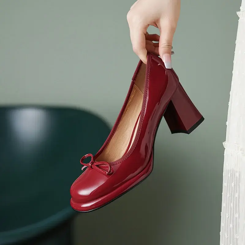 CHIKO Shiquita Square Toe Block Heels Pumps Shoes