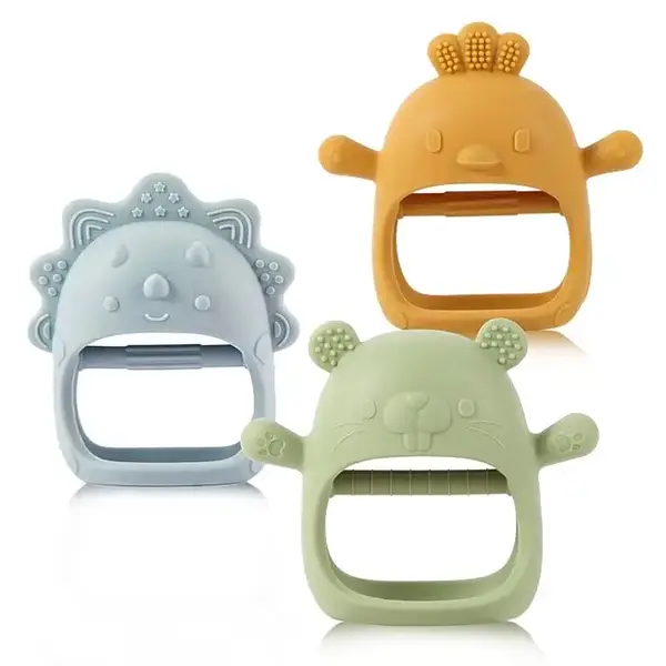BPA Free Baby Chewing Toys, Baby Teethers 3-6 Months, Easy-to-Grasp Shapes with Soft Texture for Sensory Exploration and Itch...