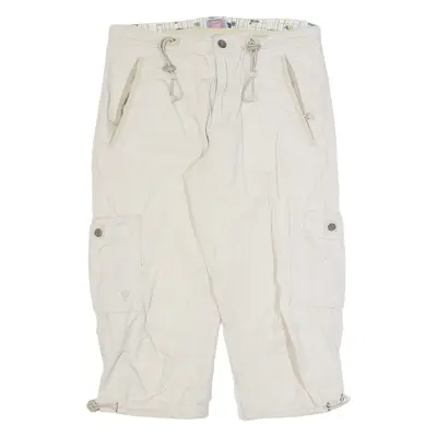 FAT FACE 3/4 Length Womens Cargo Shorts Beige M W30
