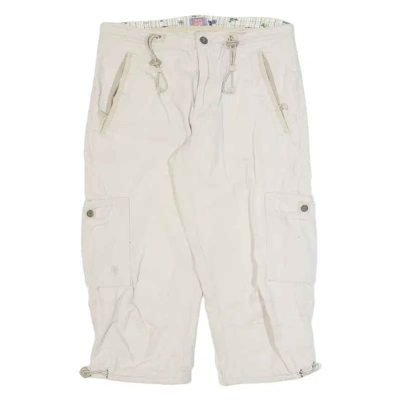 FAT FACE 3/4 Length Womens Cargo Shorts Beige M W30