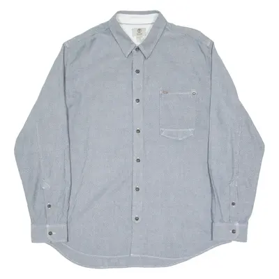 TIMBERLAND Slim Mens Plain Shirt Grey Long Sleeve 2XL