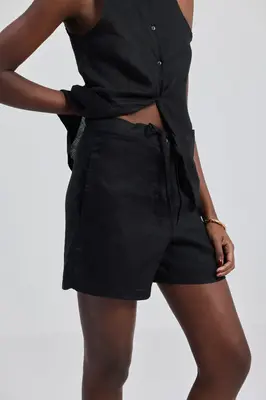 Hemp Shorts in Black | Color: Black | Size: S