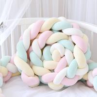 Braided Knotted Crib Bumper, 1 Count Soft Comfortable Foldable Multipurpose Pillow, Bed Rail Decorative Nursery Pillow for Ho...