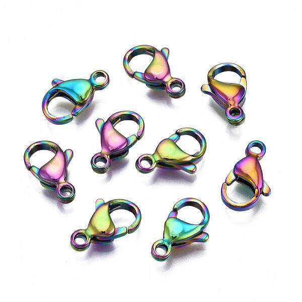 Ion Plating(IP) 304 Stainless Steel Lobster Claw Clasps