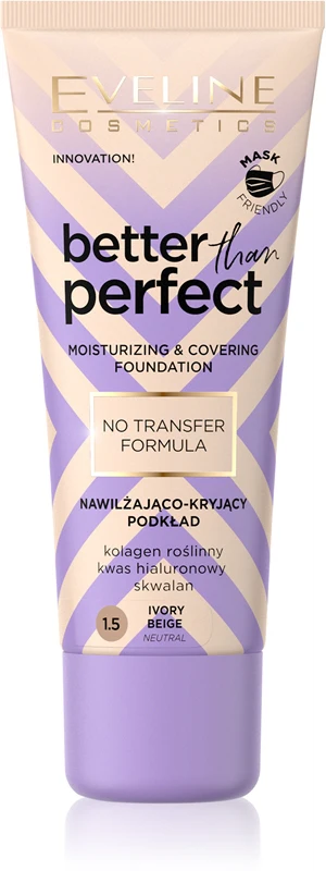 Eveline Cosmetics Better Than Perfect Full Coverage Foundation Moisturizing Effect Color 1.5 Ivory Beige Neutral 30 Ml