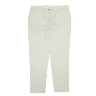 CARLA FERRONI Trousers Beige Regular Tapered Womens W36 L30
