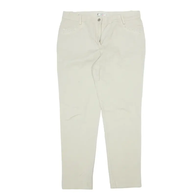 CARLA FERRONI Trousers Beige Regular Tapered Womens W36 L30