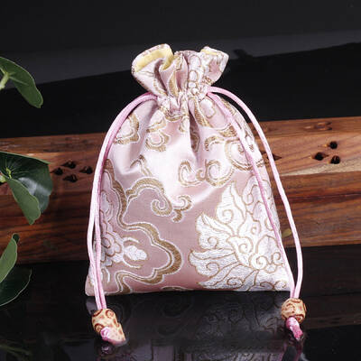 Chinese Style Flower Pattern Satin Jewelry Packing Pouches