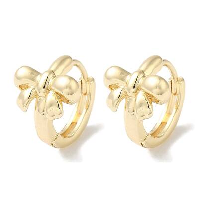 Bowknot Brass Hoop Earrings for Women