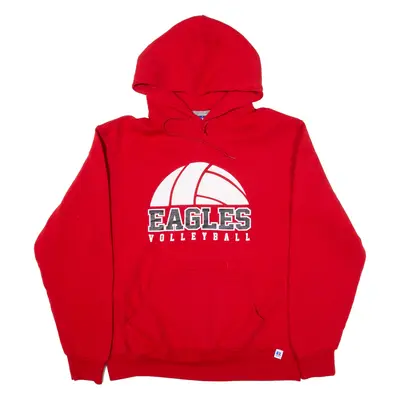 RUSSELL ATHLETIC Eagles Volleyball Womens Red Hoodie USA L