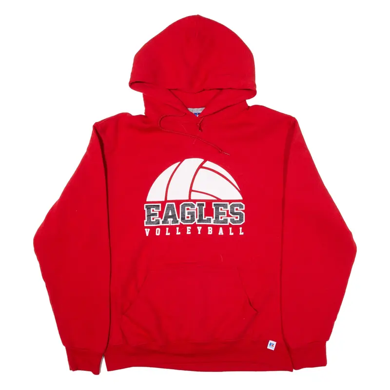 RUSSELL ATHLETIC Eagles Volleyball Womens Red Hoodie USA L