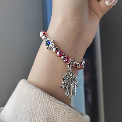 Alloy Turkiye Hamsa Hand Pendant Bracelets