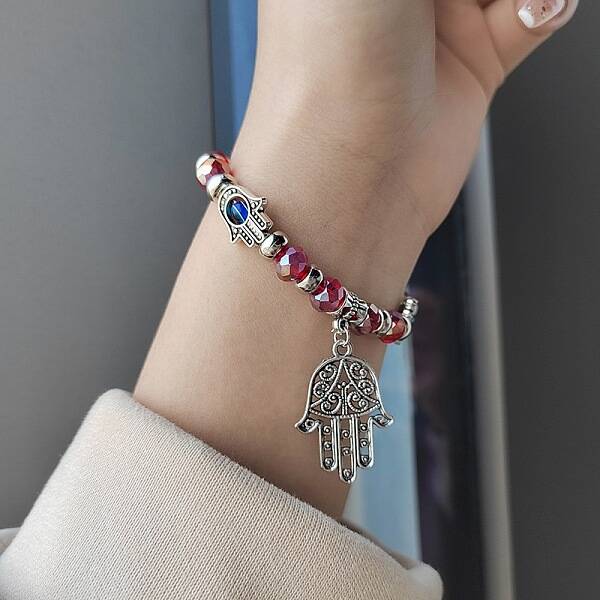 Alloy Turkiye Hamsa Hand Pendant Bracelets