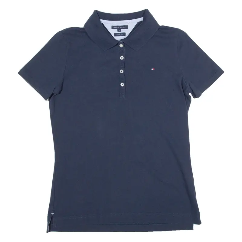 TOMMY HILFIGER Classic Fit Womens Polo Shirt Blue S