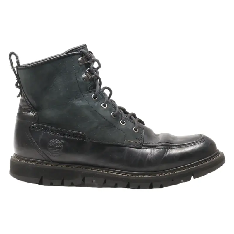 TIMBERLAND Lace-Up Boots Black Leather Mens UK 6.5