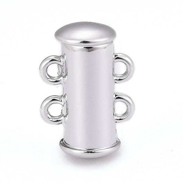 2-Strands 4-Holes Tube Brass Magnetic Slide Lock Clasps