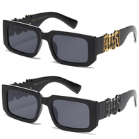 OG LOCS Big Frame Shades Black Gold with Embedded Logo Unisex Full Rim UV Protection Lens for Men & Women