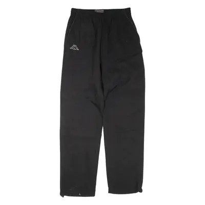 KAPPA Mesh Lined Mens Track Pants Black Straight S W24 L32