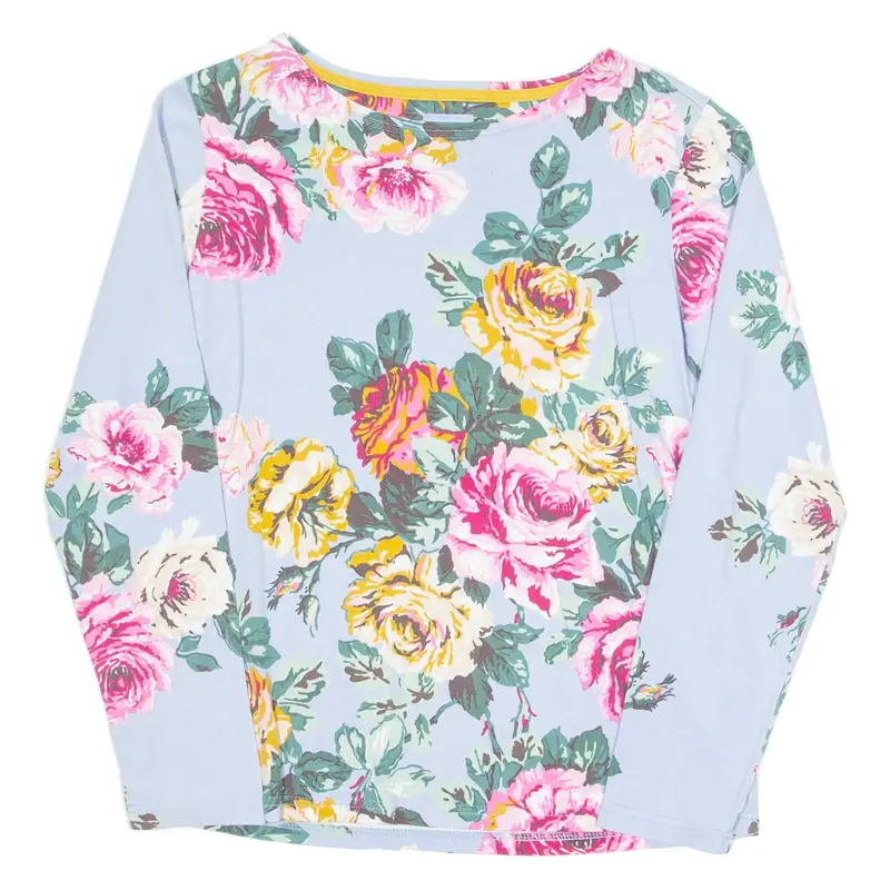 JOULES Womens Printed Top Purple Long Sleeve Floral UK 10
