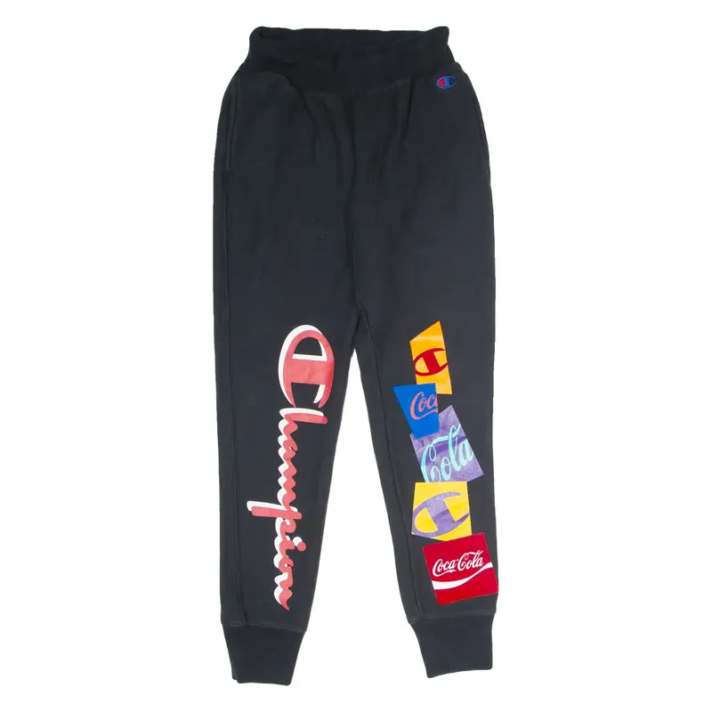CHAMPION REVERSE WEAVE X Coca-Cola Mens Sweatpants Black Tapered S W24 L30
