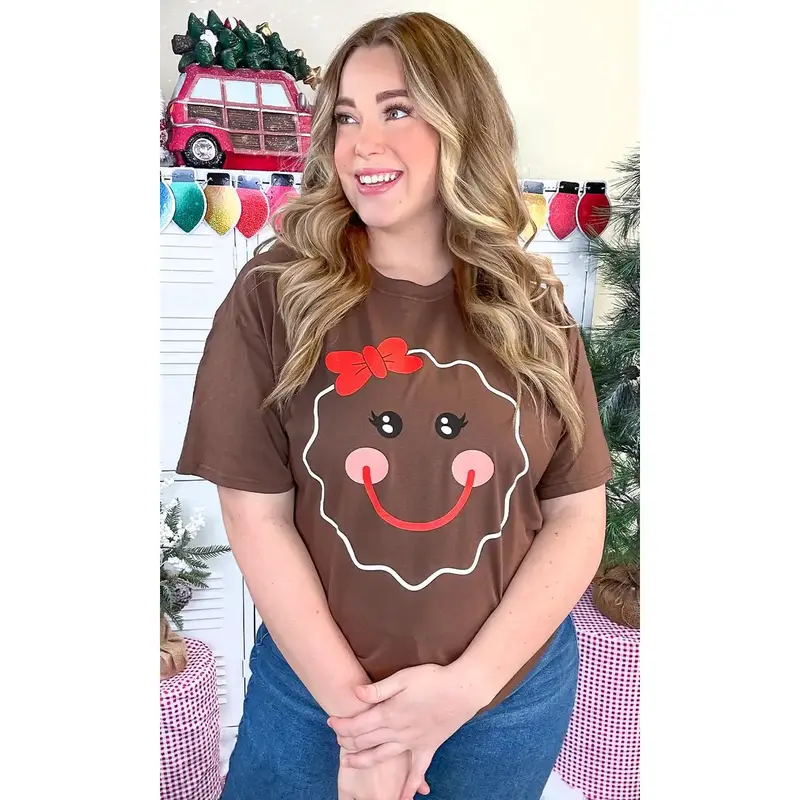 Gingerbread Girl Christmas Graphic T-Shirt