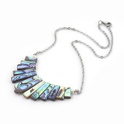 Natural Abalone Shell/Paua Shell Graduated Pendant Necklaces