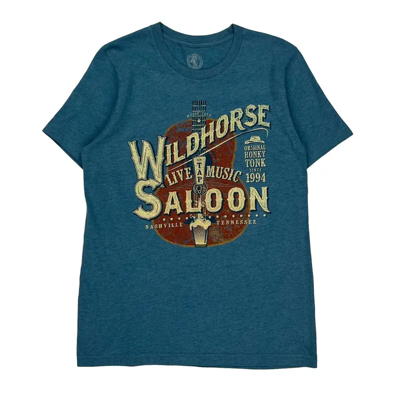 Wildhorse Saloon Graphic T-Shirt - Medium Blue Cotton Blend