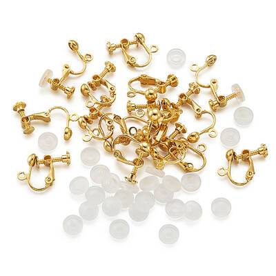 Brass Clip on Earring Findings