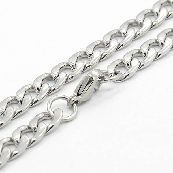 Tarnish Resistant Men's 304 Stainless Steel Curb Chain Necklaces