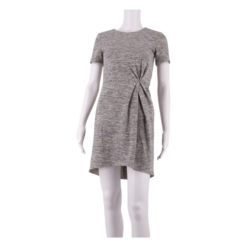 TIBI Womens Fit & Flare Dress Grey Short Sleeve Short UK 4