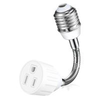 UIOUIOP Outlet Light Socket Adapter, Convert E26/E27 Bulb Socket to 3 Prong Outlet with Extension Cord, Flexible Light Socket...