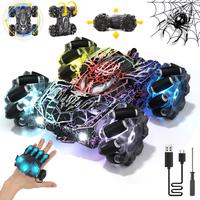 Spider Remote Control Car, Gesture Sensing RC Stunt Car, Double Sided Race Car with LED Light, 360° Rotating RC Drift Car, 4...