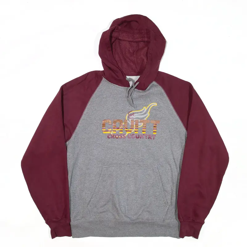 SPORT-TEK Cavity Cross Country Hoodie Grey Pullover Mens M